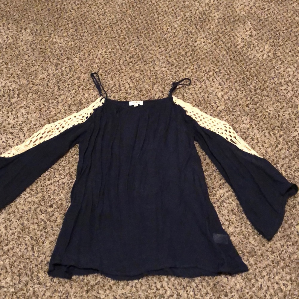 Sheer cold shoulder top